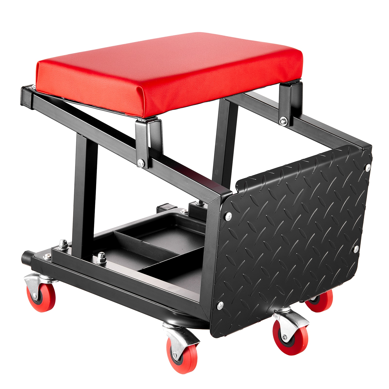 Mechanic Stool Rolling Work Seat With Wheels For Garage Workshop_voghion.com